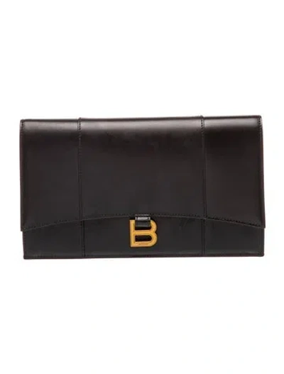 Pre-owned Balenciaga Leather Clutch 2024 In Black