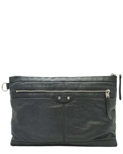 Pre-owned Balenciaga Leather Clutch Bag City Clip (authentic Pre-loved)