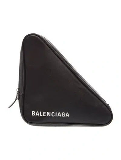 Pre-owned Balenciaga Leather Clutch In Black