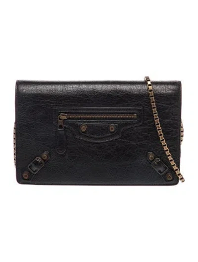 Pre-owned Balenciaga Leather Clutch In Black