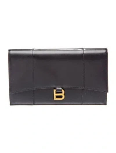 Pre-owned Balenciaga Leather Clutch In Black