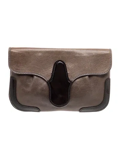 Pre-owned Balenciaga Leather Clutch In Brown