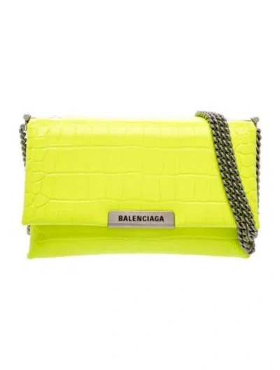 Pre-owned Balenciaga Leather Clutch In Green