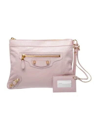 Pre-owned Balenciaga Leather Clutch In Pink