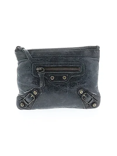 Pre-owned Balenciaga Leather Coin Purse In Black