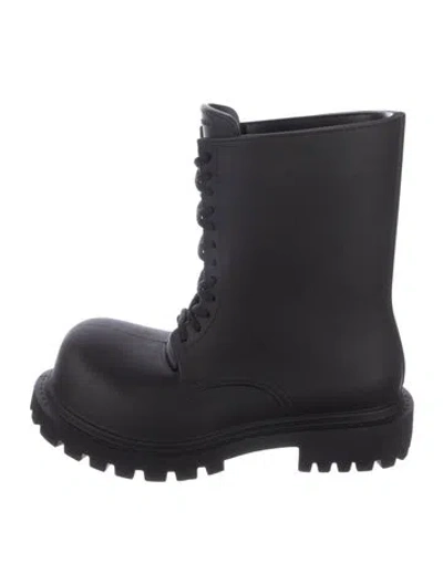 Pre-owned Balenciaga Leather Combat Boots In Black
