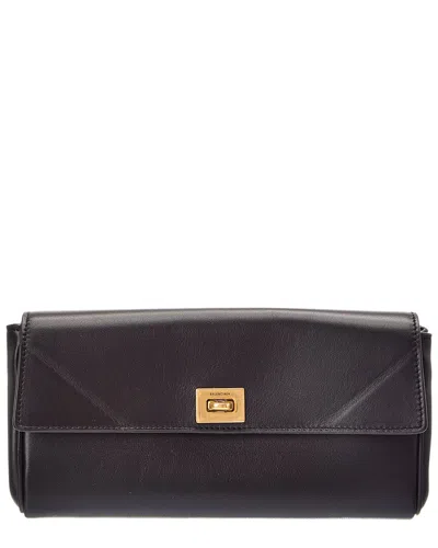 Balenciaga Leather Continental Wallet In Black
