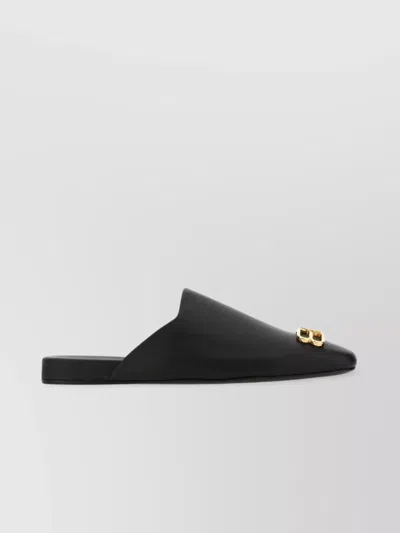 Balenciaga Leather Cosy Bb Slippers