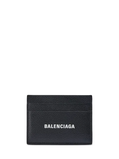 Balenciaga Leather Credit Card Case In Black