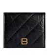 Balenciaga Crush Logo-plaque Card Holder In Black