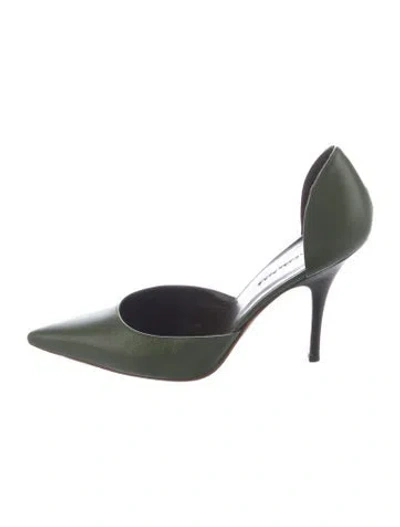 Pre-owned Balenciaga Leather D'orsay Pumps In Green