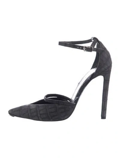 Pre-owned Balenciaga Leather D'orsay Pumps In Grey