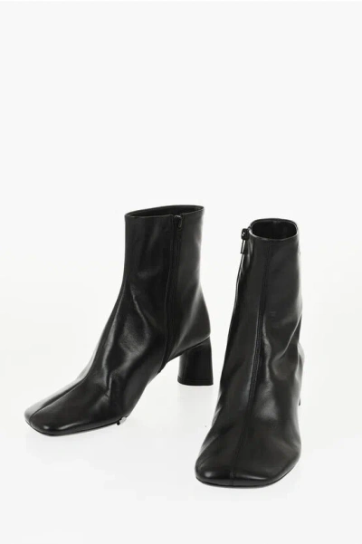 Balenciaga Leather Dutyfree Booties With Inner Zip 6cm In Black