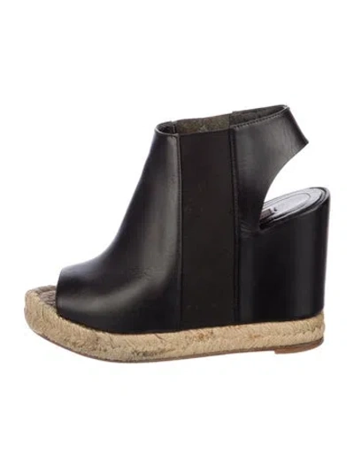 Pre-owned Balenciaga Leather Espadrilles In Black