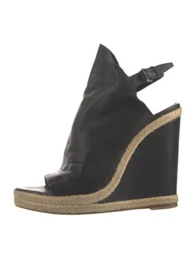 Pre-owned Balenciaga Leather Espadrilles In Black
