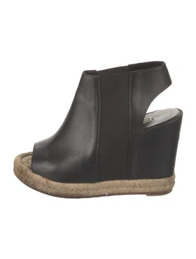 Pre-owned Balenciaga Leather Espadrilles In Black