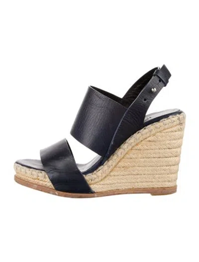 Pre-owned Balenciaga Leather Espadrilles In Blue