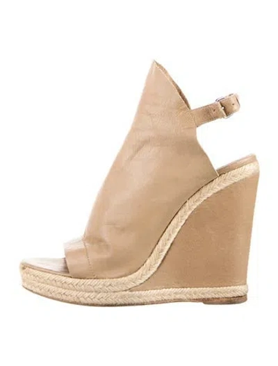 Pre-owned Balenciaga Leather Espadrilles In Brown