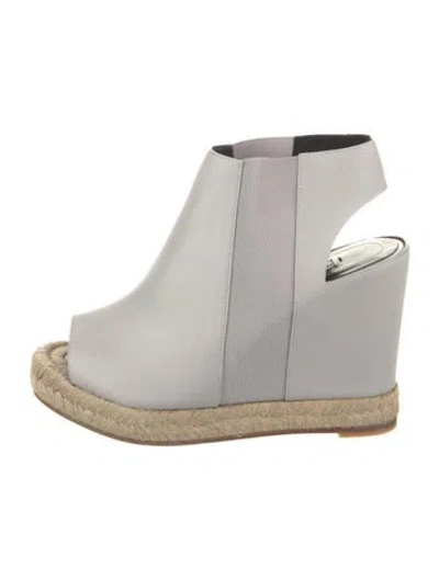 Pre-owned Balenciaga Leather Espadrilles In Gray