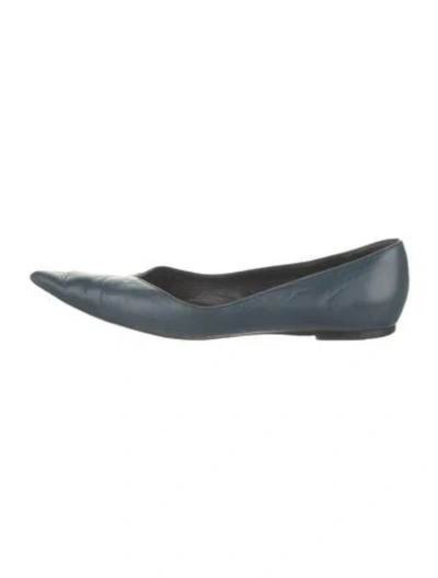 Pre-owned Balenciaga Leather Flats In Blue