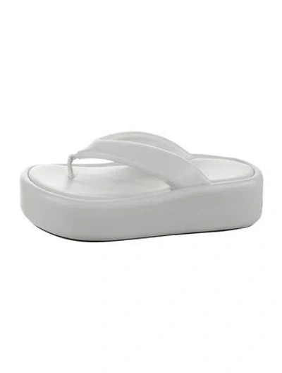 Pre-owned Balenciaga Leather Flip Flops In White