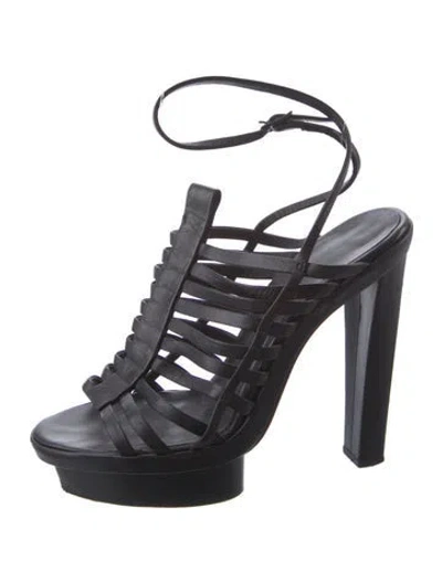 Pre-owned Balenciaga Leather Gladiator Sandals In Black