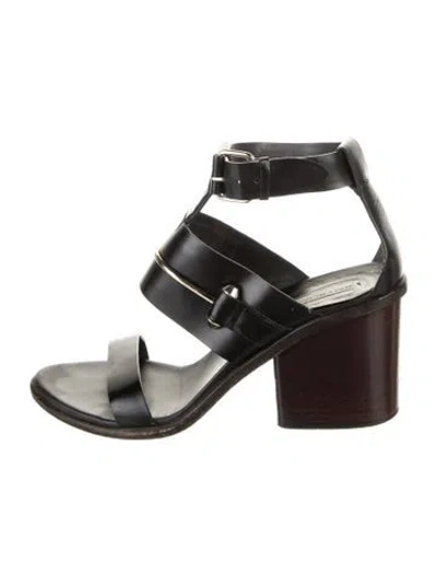 Pre-owned Balenciaga Leather Gladiator Sandals In Black