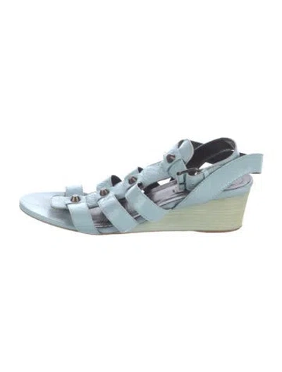 Pre-owned Balenciaga Leather Gladiator Sandals In Blue