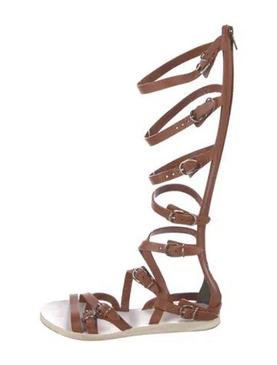 Pre-owned Balenciaga Leather Gladiator Sandals In Brown