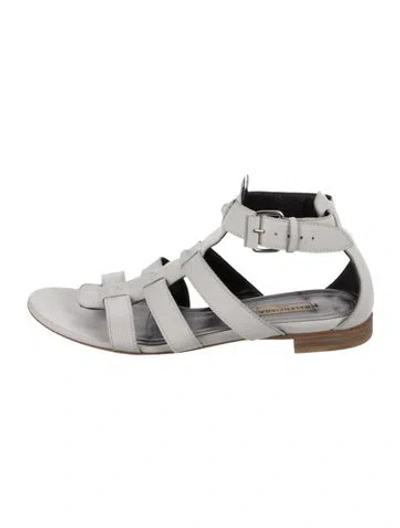 Pre-owned Balenciaga Leather Gladiator Sandals In White