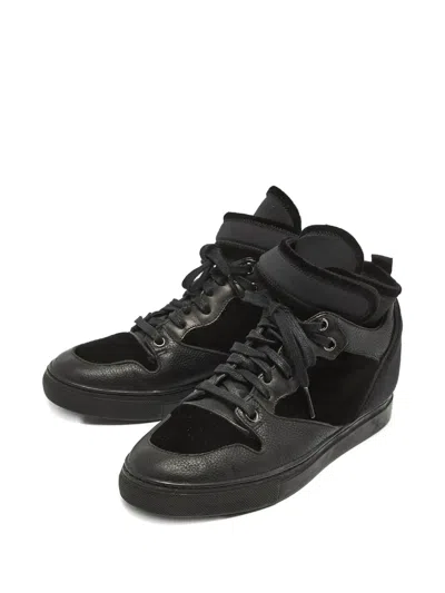 Pre-owned Balenciaga Leather High-top Sneakers In Black
