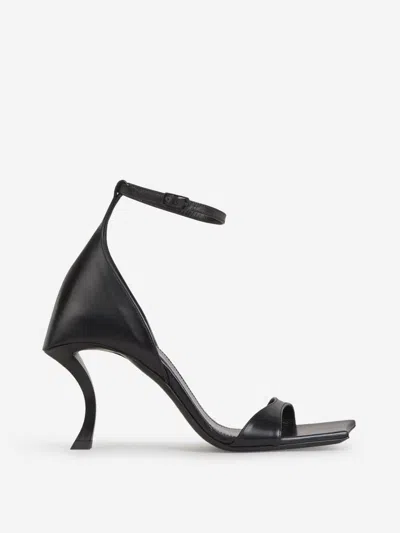 Balenciaga Leather Hourglass Sandals In Black