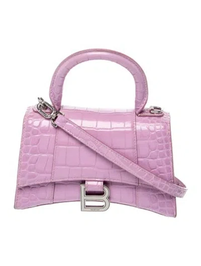Pre-owned Balenciaga Leather Hourglass Xs In Purple
