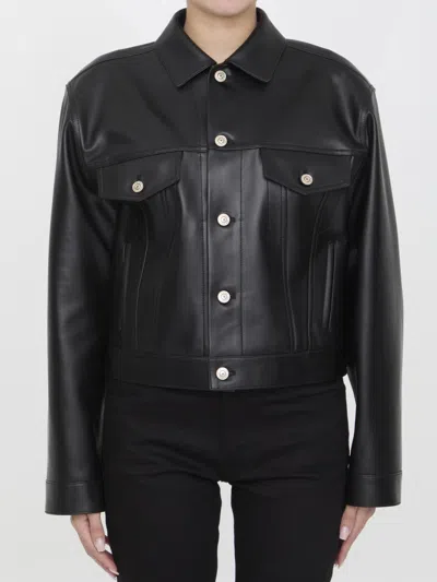 Balenciaga Leather Jacket In Black