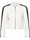 Balenciaga Leather Racer Jacket In White