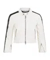 Balenciaga Leather Racer Jacket In White