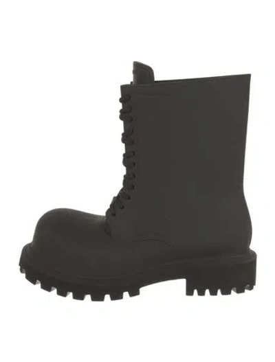 Pre-owned Balenciaga Leather Lace-up Boots In Black