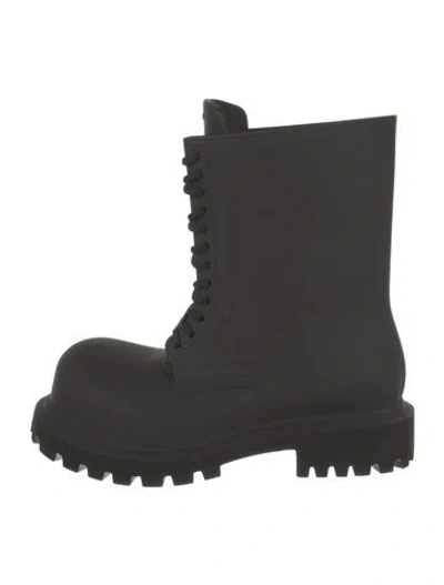 Pre-owned Balenciaga Leather Lace-up Boots W/ Tags In Black