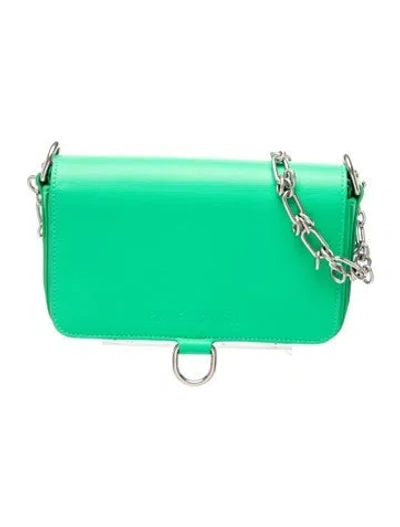 Pre-owned Balenciaga Leather Leather Bondage Wallet On Chain Mini In Green