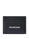 Balenciaga Compact Calfskin Cardholder Leather Imperfections In Black