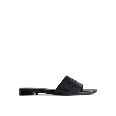 Balenciaga Women Slipper With Logo In Black