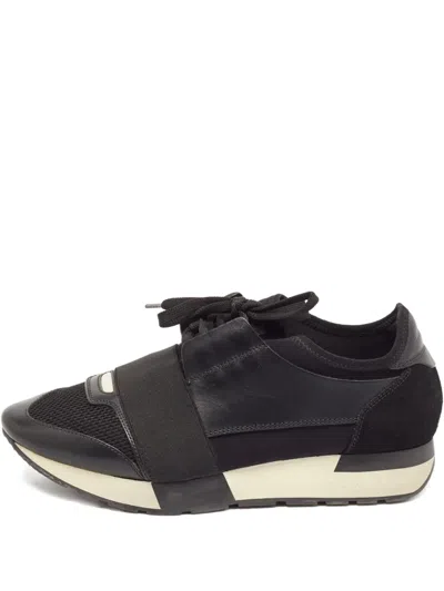 Pre-owned Balenciaga Leather Mesh Sneakers