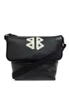 Balenciaga Leather Messenger Bag In Black