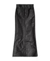 Balenciaga Leather Mid-rise Maxiskirt In Black