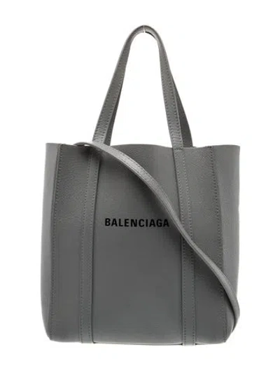 Pre-owned Balenciaga Leather Mini Tote In Grey