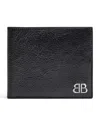 Balenciaga Leather Monaco Bifold Wallet In Black