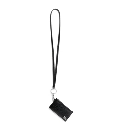 Balenciaga Leather Monaco Card Holder In Black