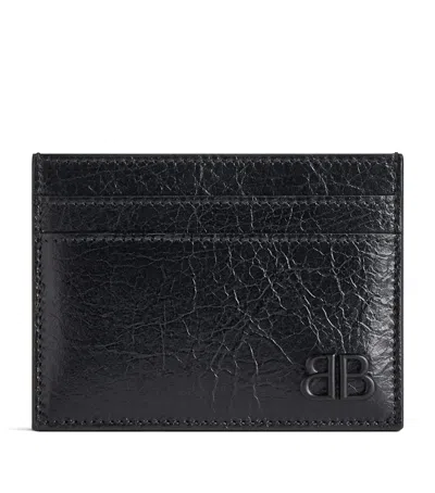 Balenciaga Leather Monaco Card Holder In Black