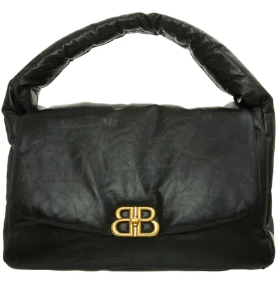 Balenciaga Leather Monaco Large Sling Bag In Black