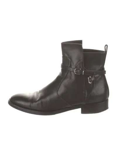Pre-owned Balenciaga Leather Moto Boots In Black